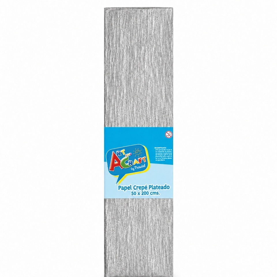 Papel Crepé 50 x 200 cm Plateado