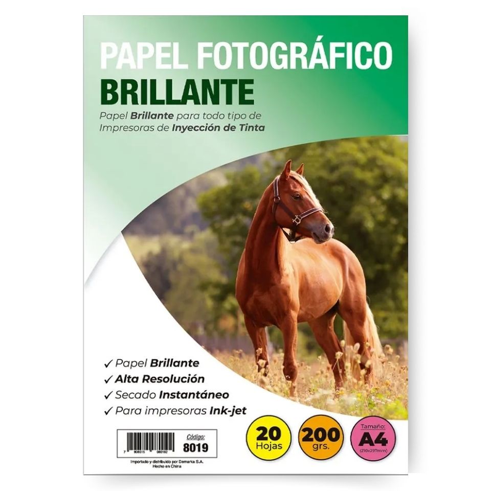 Papel Fotográfico A4 Brillante 200 g 20 Hojas