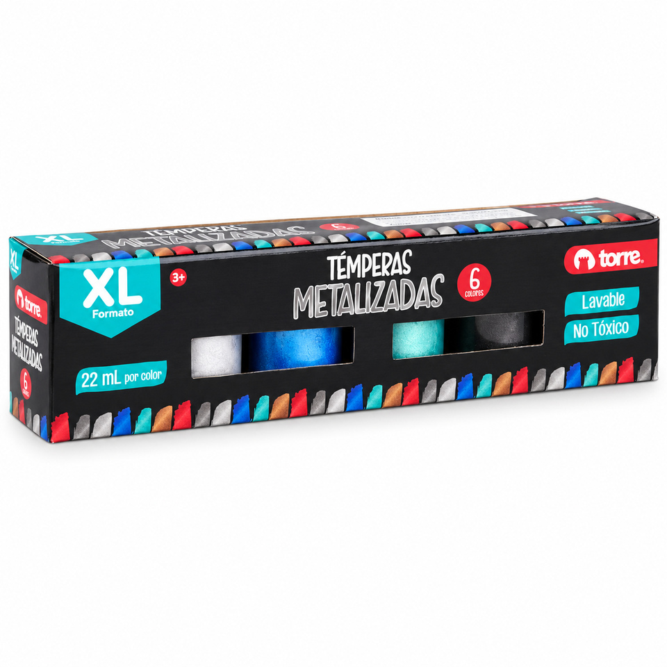 Témpera Metalizada 6 Colores