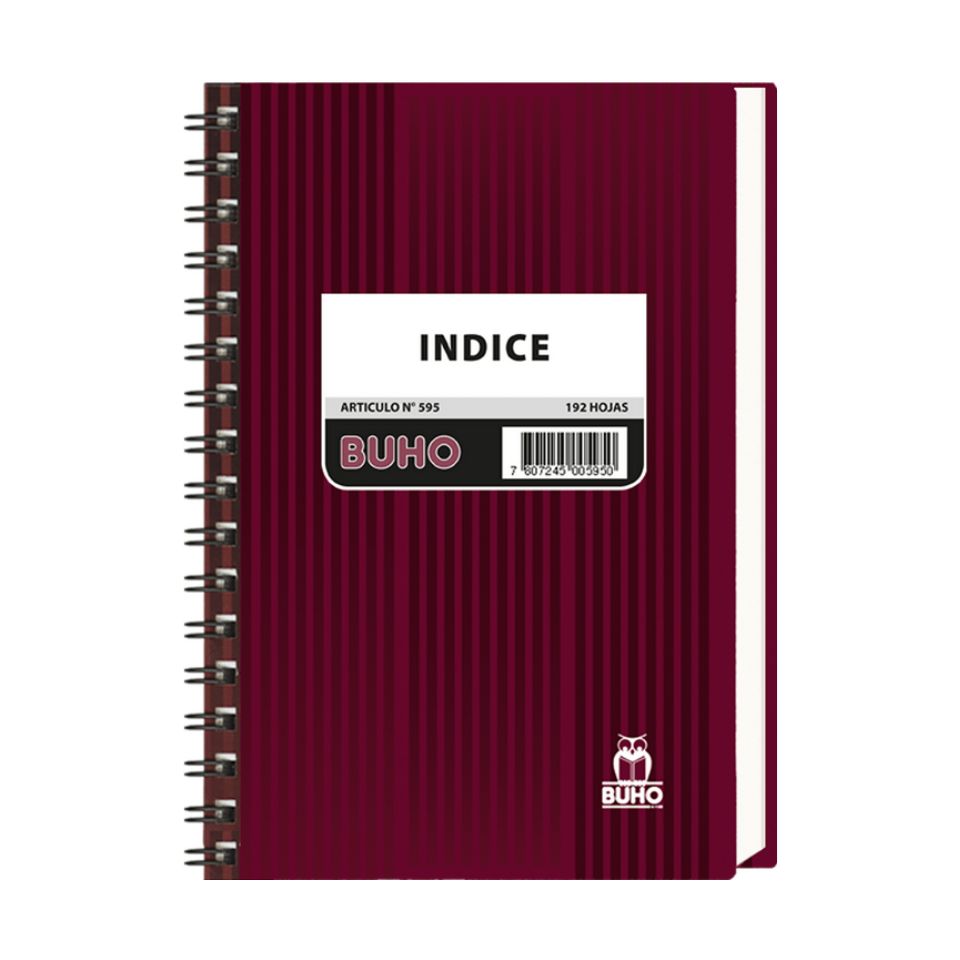 Cuaderno Índice 1/2 Oficio 192 Hojas