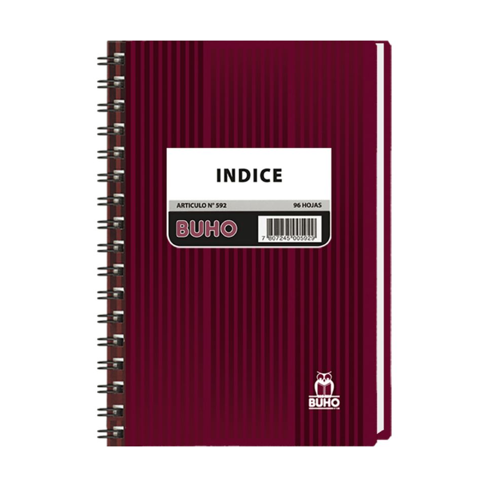 Cuaderno Índice 1/2 Oficio 96 Hojas