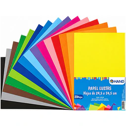 Papel Lustre 20 Hojas Colores Surtidos