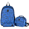 Pack Mochila Estuche Lonchera Blue Camo Gamer