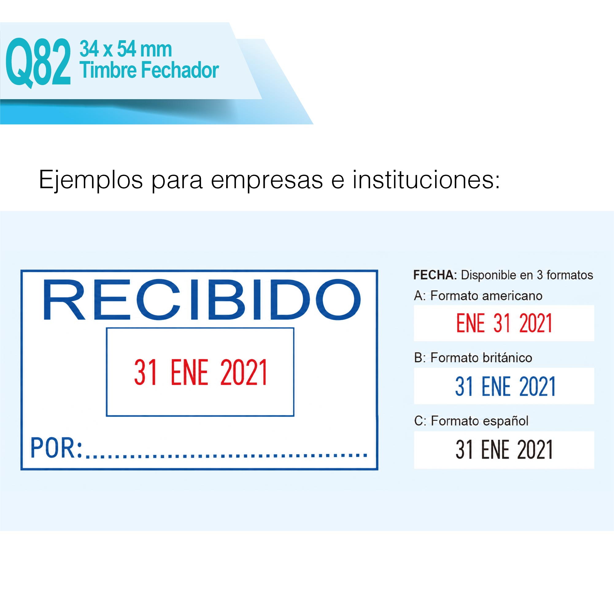 Timbre Fechador Q82 34x54 mm