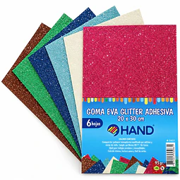Goma Eva Glitter Adhesiva 20 x 30 cm