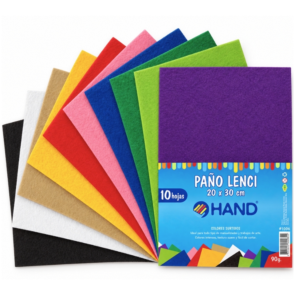 Paño Lenci 20 x 30 cm 10 Colores Surtidos