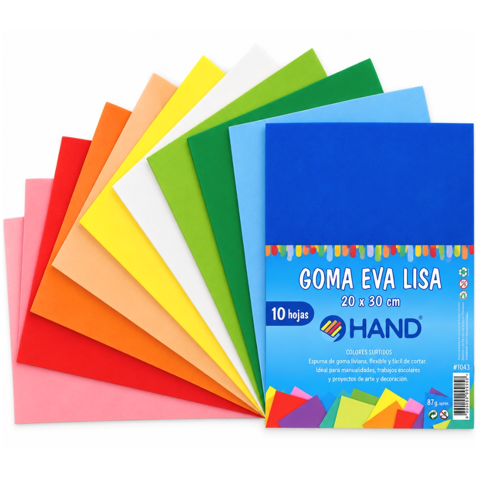 Goma Eva 20 x 30 cm Colores 10 Unidades