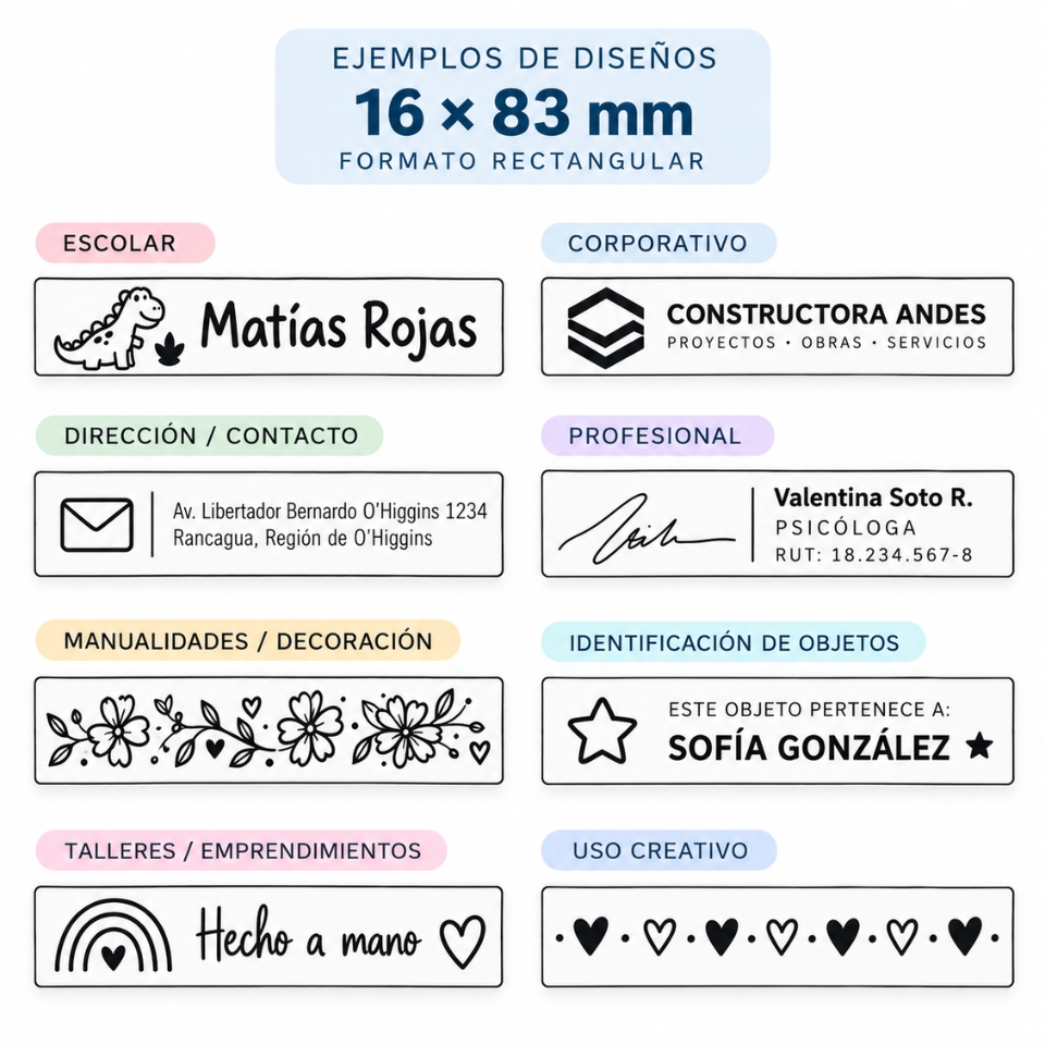 Timbre Rectangular Q26 16x83 mm