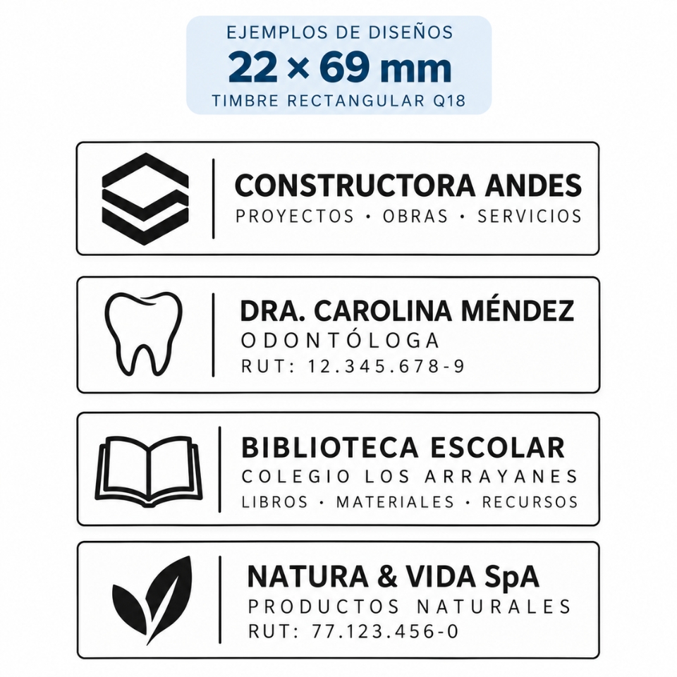 Timbre Rectangular Q18 22x69 mm
