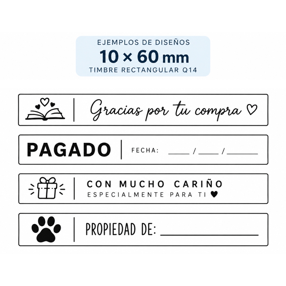 Timbre Rectangular Q14 10x60 mm