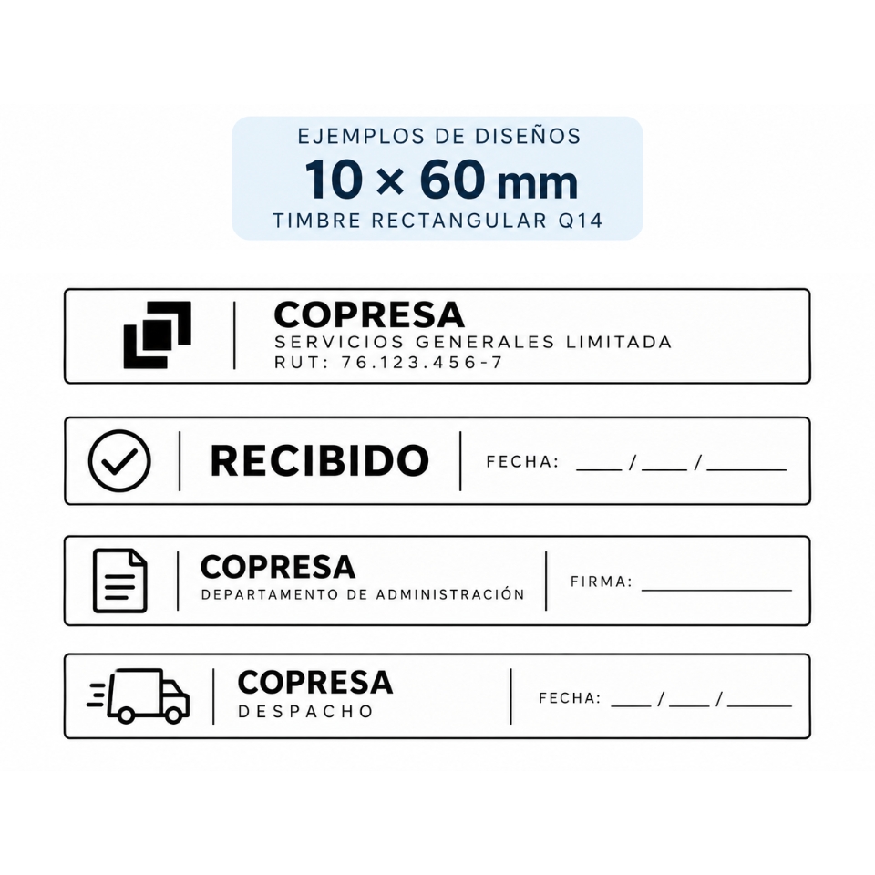 Timbre Rectangular Q14 10x60 mm