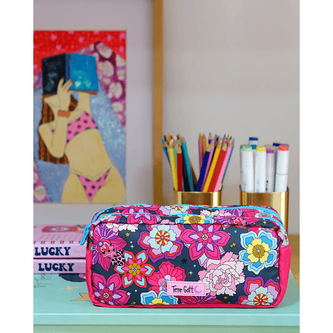 ESTUCHE DOBLE FLOWERS