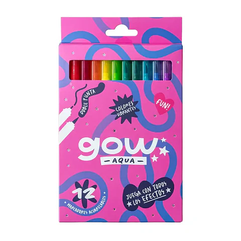 Set 12 Marcadores en Base Agua Gow Aqua by: Tere Gott