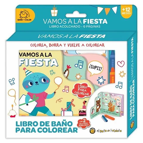 Vamos A La Fiesta (Libro De Baño Para Colorear)