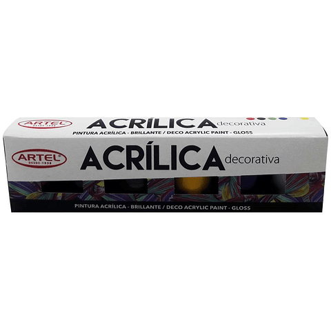 Set pintura acrilica 6 colores