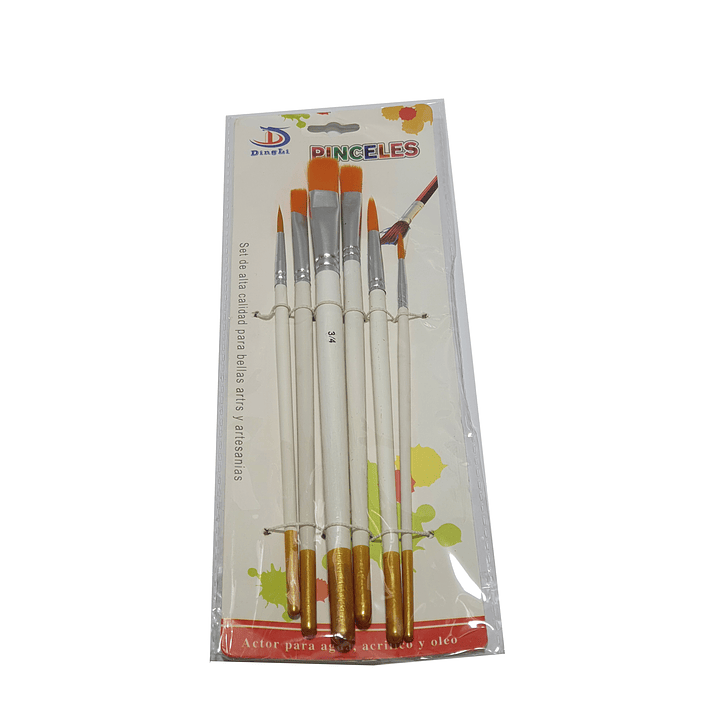 Set 6 pinceles pelo sintetico DingLi 1