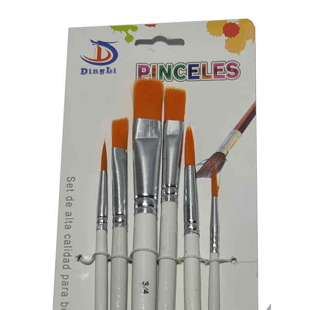 Set 6 pinceles pelo sintetico DingLi