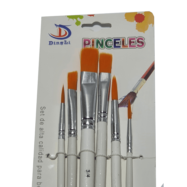 Set 6 pinceles pelo sintetico DingLi 2