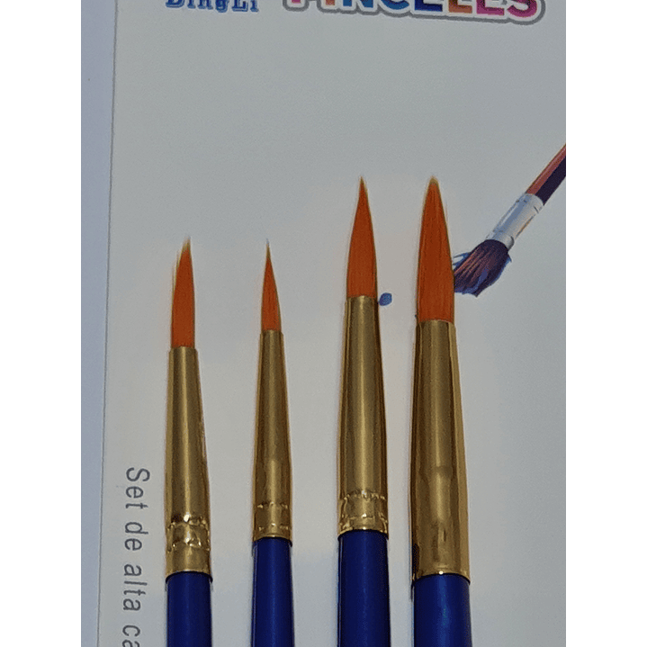 Set 4 pinceles pelo sintético DingLi 3