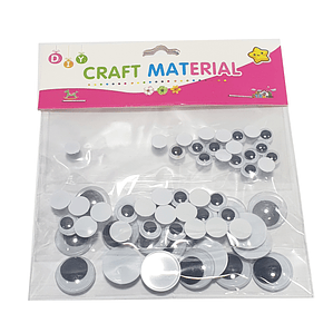 Pack 30 pares de ojos locos Negros