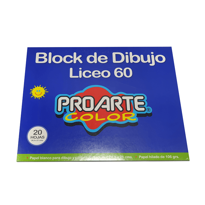 Block de dibujo liceo 60 Proarte 2
