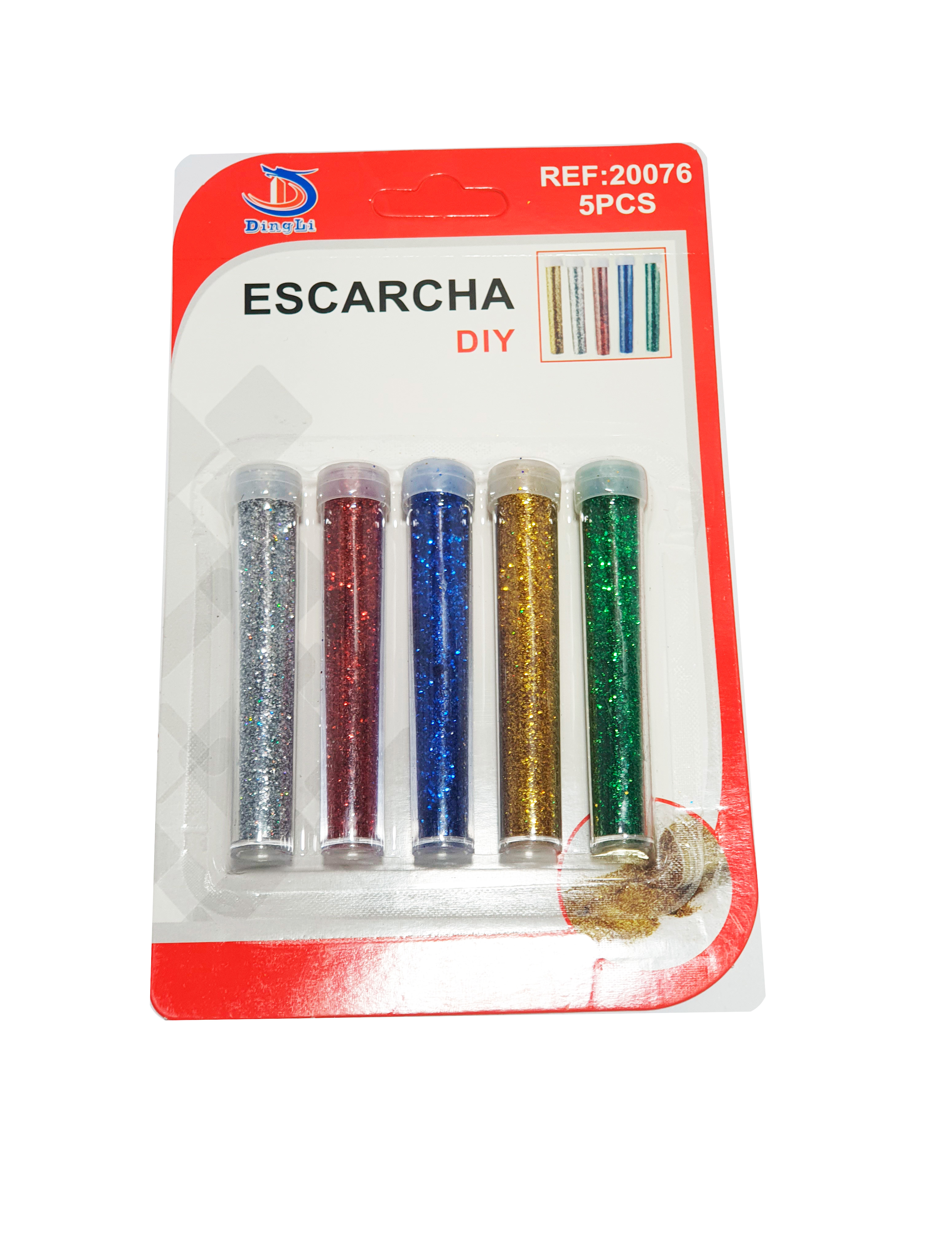 Set Escarchas 5 Colores 7gr Aprox