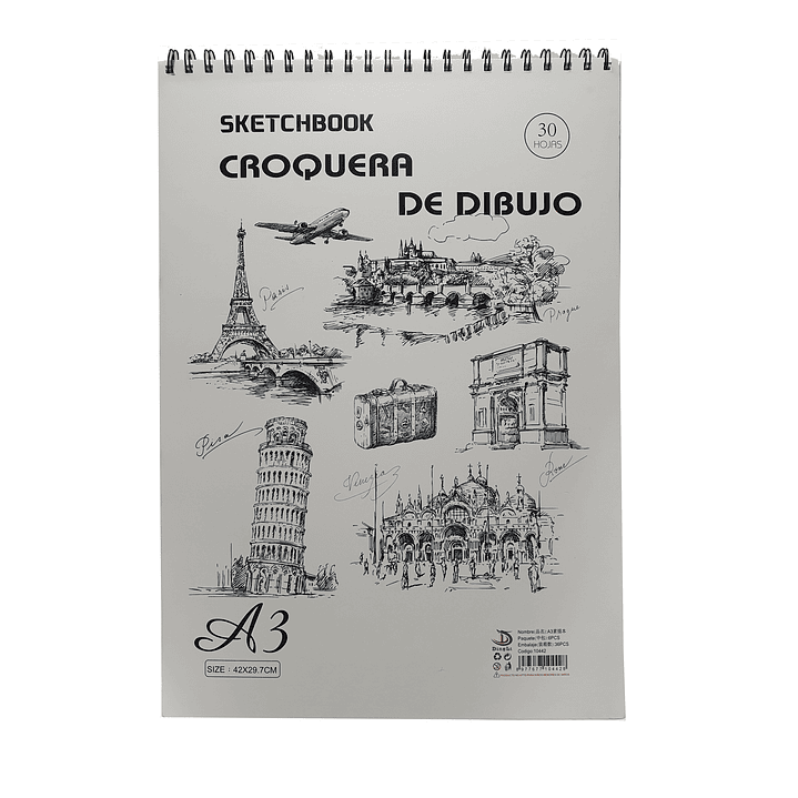 Croquera de dibujo XL Tamaño A3 29,7 X 42Cm 1