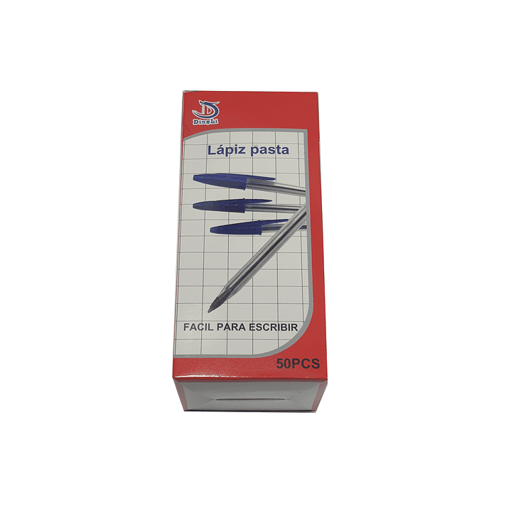 Caja 50 lápiz pasta Azul DingLi 1