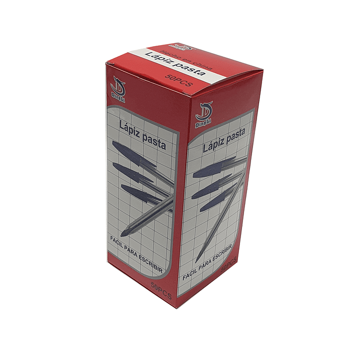 Caja 50 lápiz pasta Azul DingLi 6