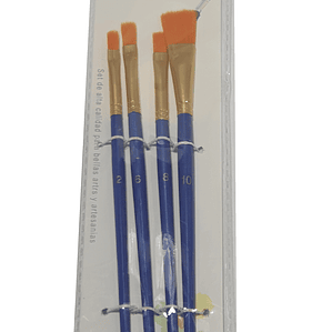 Set 4 pinceles Planos pelo sintético DingLi