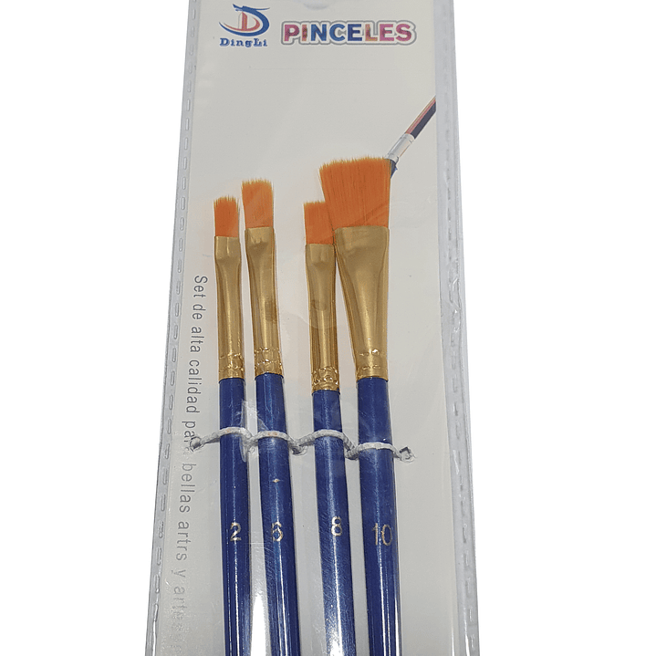 Set 4 pinceles Planos pelo sintético DingLi 2
