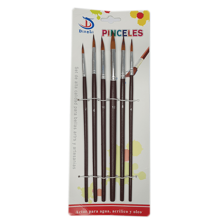 Set 6 pinceles redondos DingLi /10316 1
