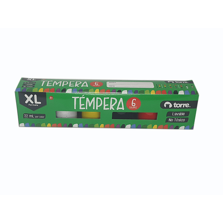 Tempera Torre XL 6 colores lavable 1