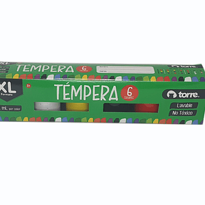 Tempera Torre XL 6 colores lavable