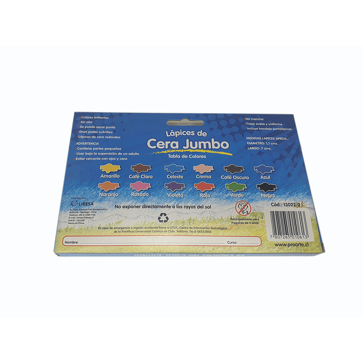 Lápices de Cera Jumbo Proarte /13022-2 2