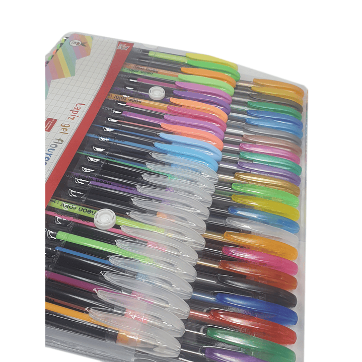 Set 48 Lápices Tinta Gel colores fluor 2