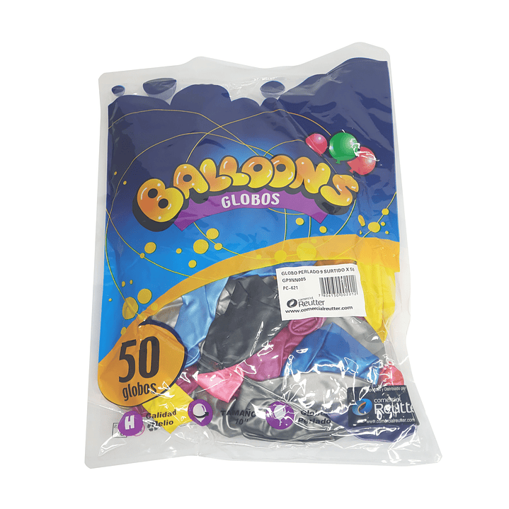 Bolsa Globo Perlado Surtidos N°9 -Balloons 50 unidades 1