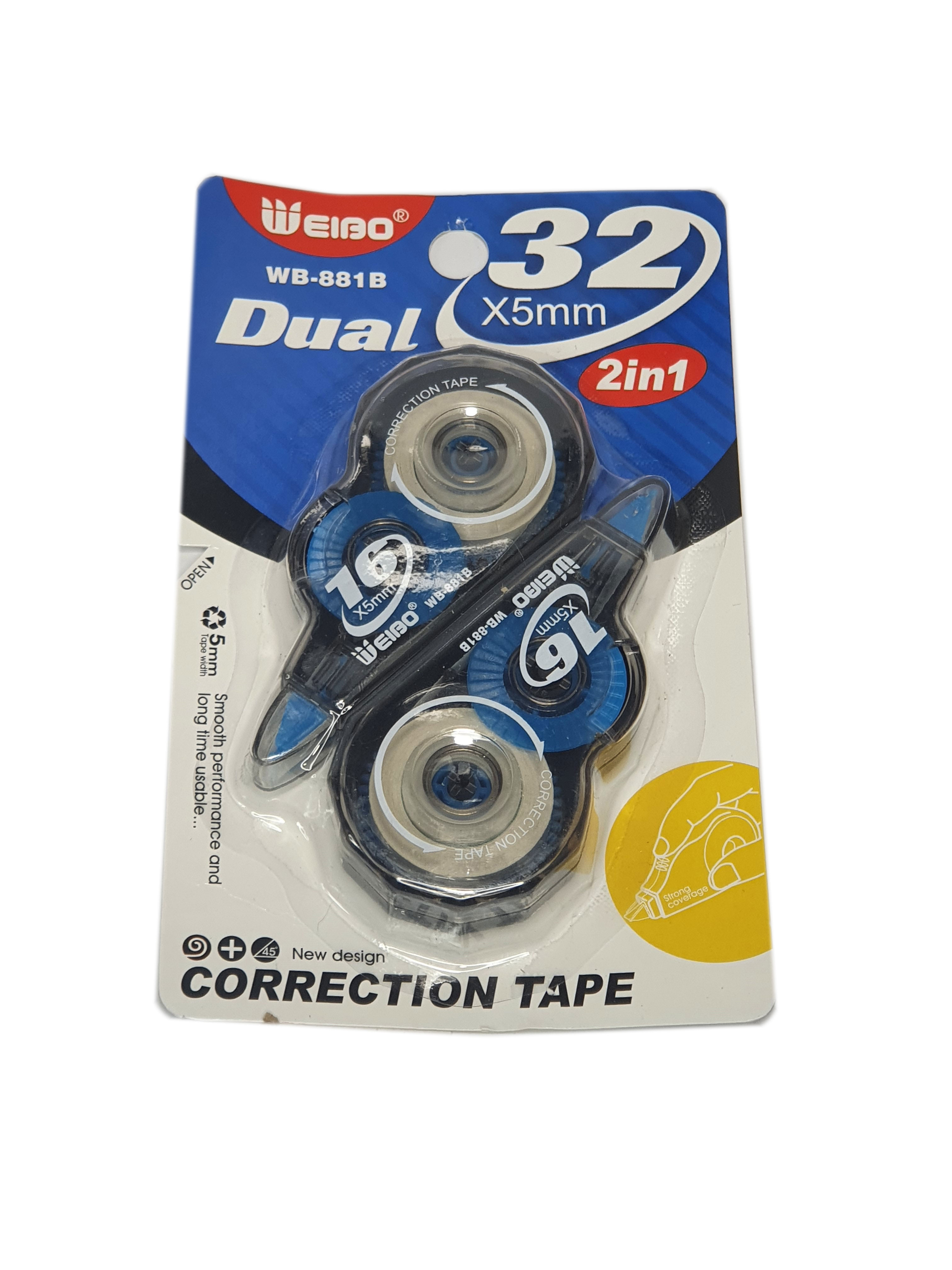 Pack 2 Corrector en Cinta 16M X 5mm Cada uno - Weibo /4221
