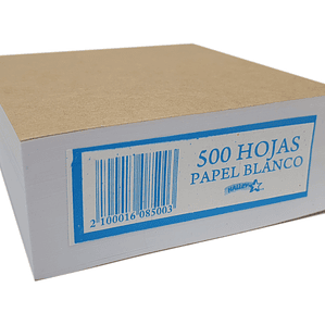 Taco 500 Hojas Blancas 8.6 x 8.6Cm