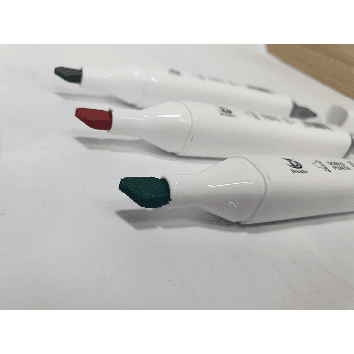 Pack 36 marcadores doble punta DingLi con estuche plástico /10732 7