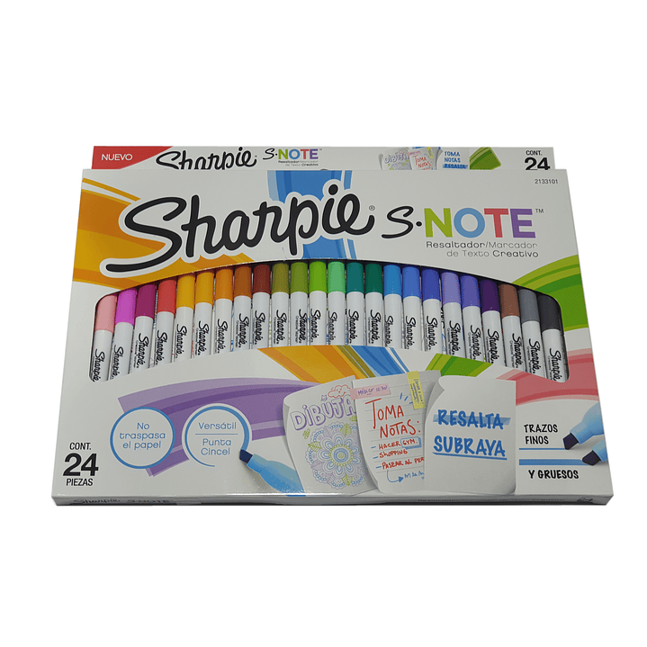 Marcadores Sharpie S-NOT 24 colores Punta Biselada 1