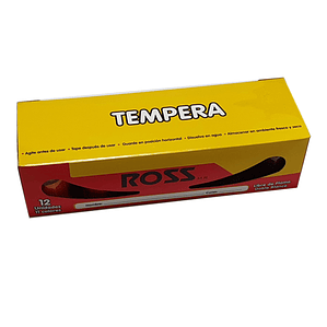Tempera Ross 12 colores Incluye doble Blanco 15ml aprox