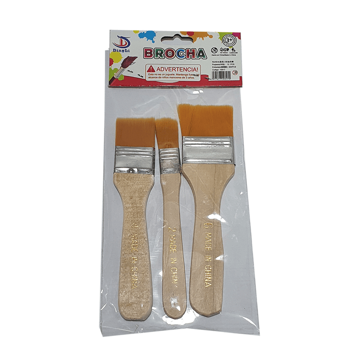 Set 3 Brochas Planas Escolares /10317 1