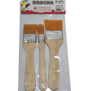 Set 3 Brochas Planas Escolares /10317