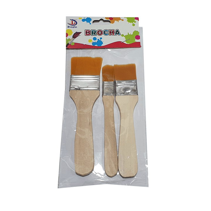 Set 3 Brochas Planas Escolares /10317 2