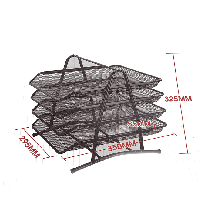Bandeja Porta Documentos - Papeles - 4 Niveles Tipo Malla 4
