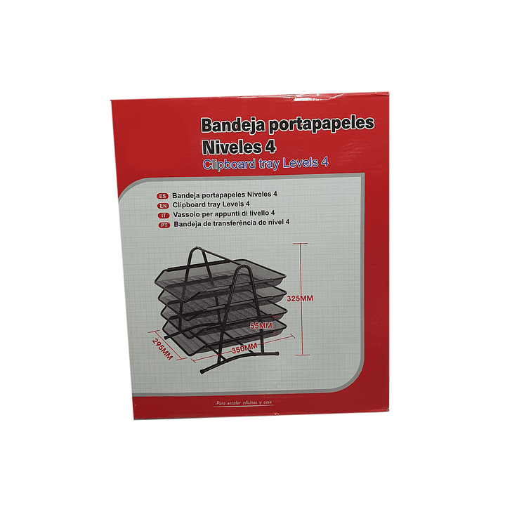Bandeja Porta Documentos - Papeles - 4 Niveles Tipo Malla 5
