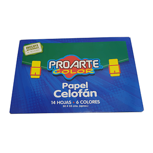 Block Papel Celofan Proarte 30x33cm 14 Hojas - 6 Colores