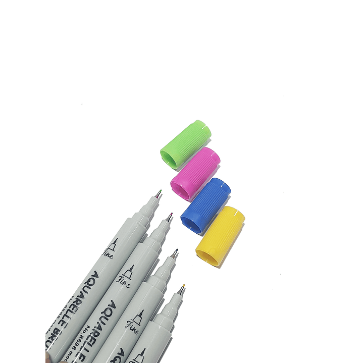 Plumón - Marcador 24 Colores punta pincel y fina - doble punta.  3