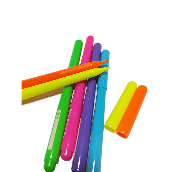 Caja 6 plumón Marcador Fiesta Neón Lavable Faber-Castell 4